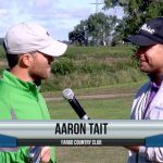 Aaron Tait being interviewed by Dave Schultz