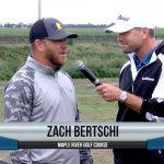 Zach Bertschi being interviewed by Dave Schultz