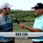 Nick Evin being interviewed by Dave Schultz