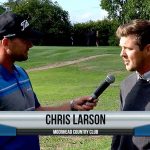 Chris Larson being interviewed by Dave Schultz