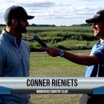 Conner Rieniets being interviewed by Dave Schultz